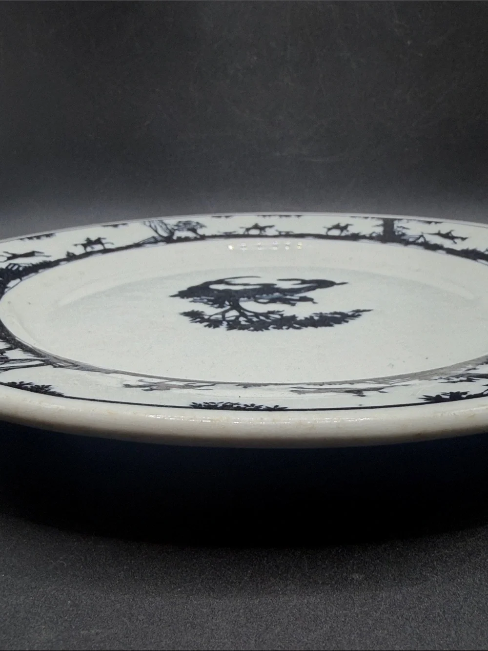 Warwick Nathan Straus & Sons Hunt Scene Silhouette Restaurant Ware Vintage Plate